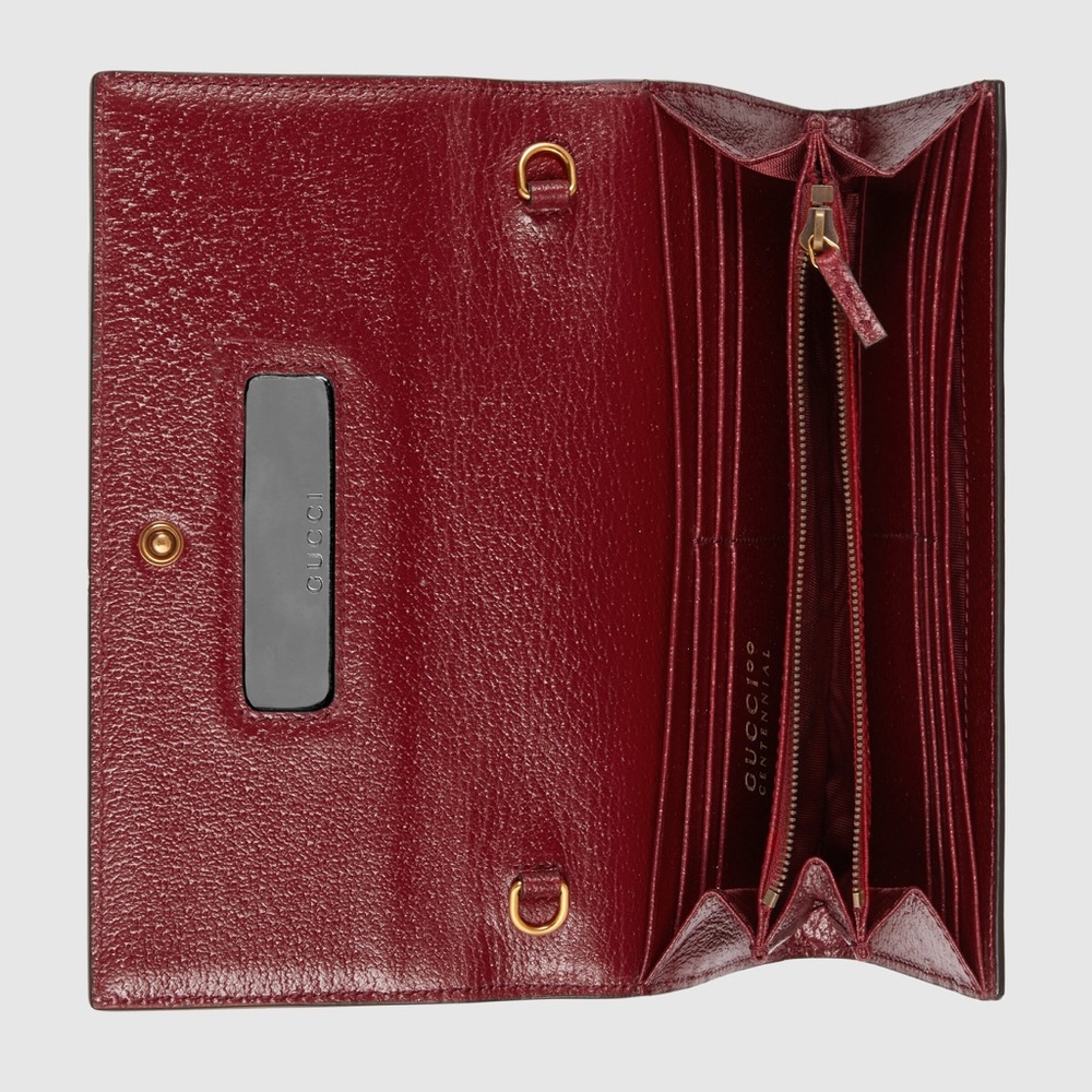 SOLD! Gucci 100 Centennial Collection Chain Wallet in Ivory Jacquard *RARE* - Picture 6 of 12